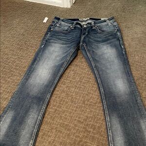 Blue Flare & Wide Leg Jeans with Vintage-Inspired Fading